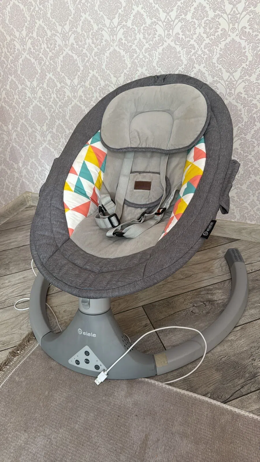 Unisex baby swing, Gray color - Tenderyard