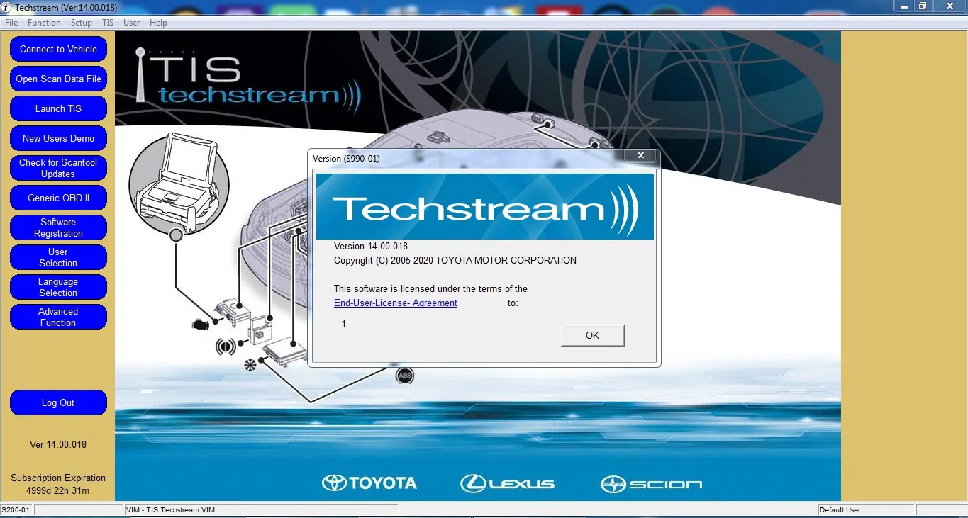 "Toyota Techstream" avtomobil diaqnostika proqramı