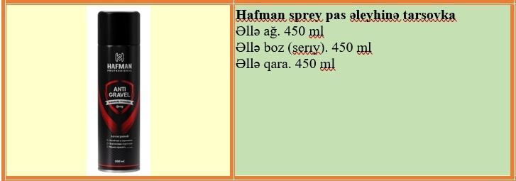 Hafman sprey pas əleyhinə tarsovka — şəkil 1