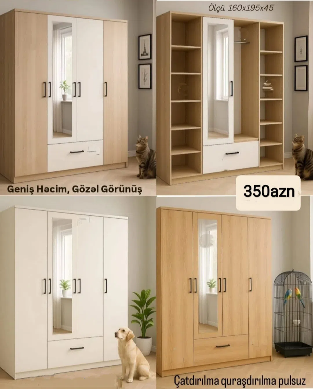 4 qapılı dolab