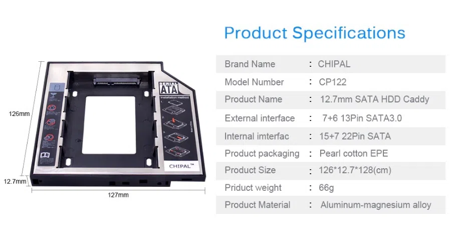 HDD Caddy 12.7mm — şəkil 2