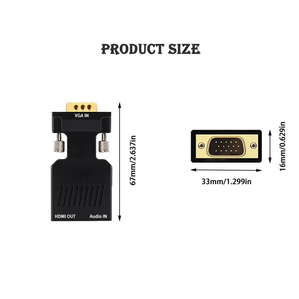 VGA to HDMI Converter Adapter — şəkil 3