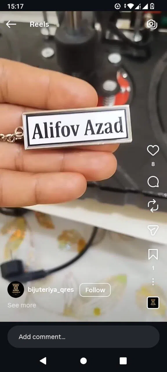 Ad Yazılı Metal Brelok - Tenderyard
