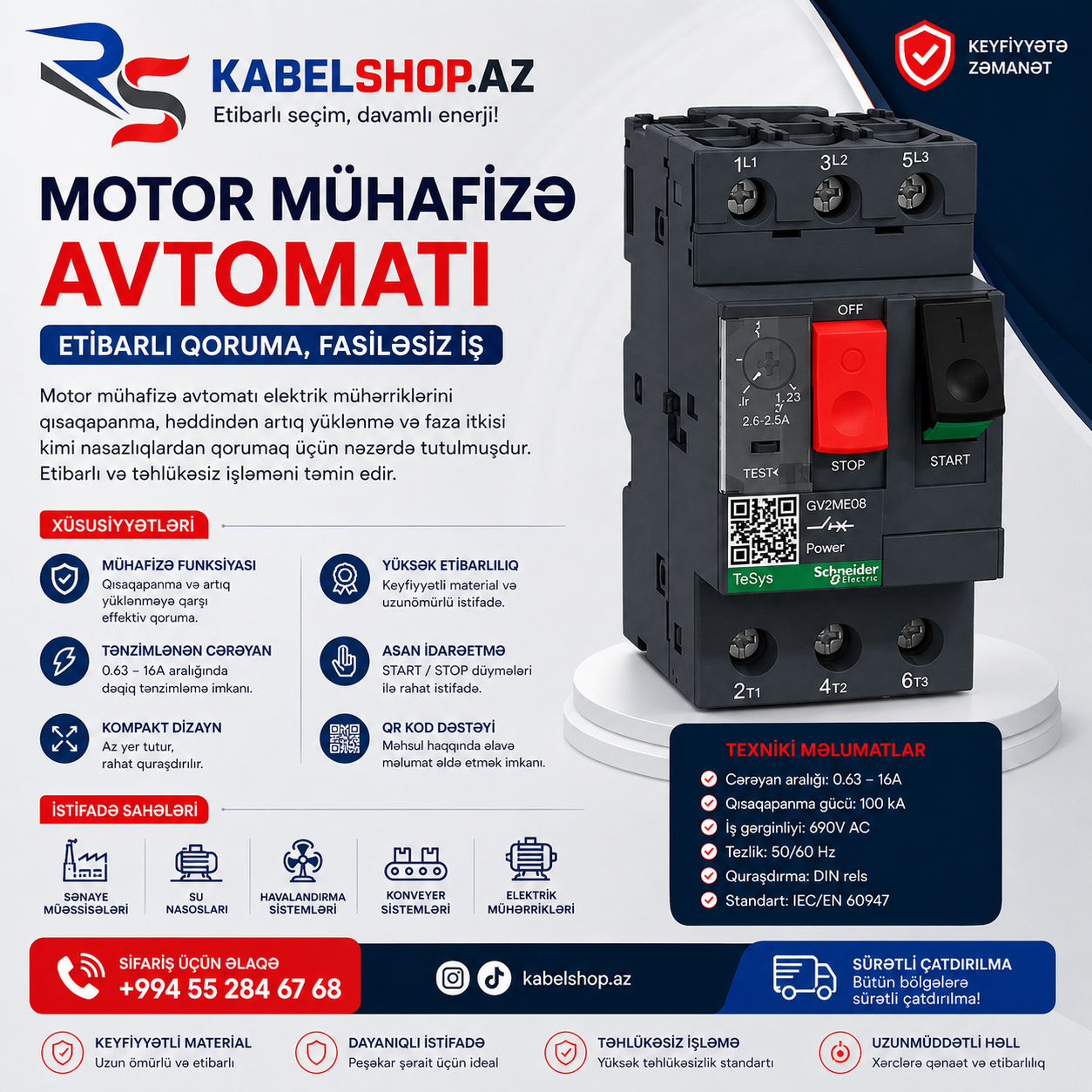 Schneider Electric TeSys GV2ME08 Motor Circuit Breaker - Tenderyard