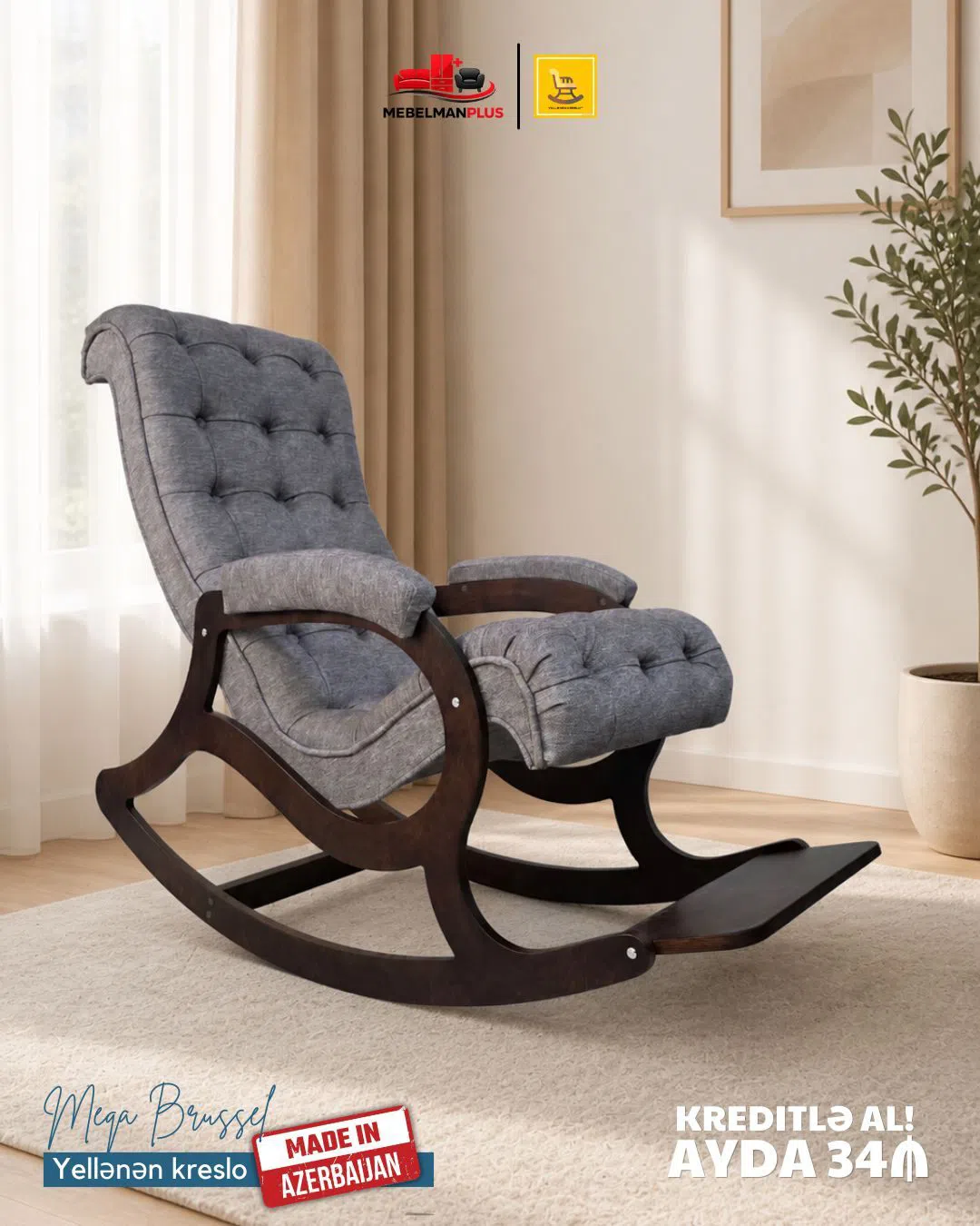 Armchair, Silver color - Tenderyard