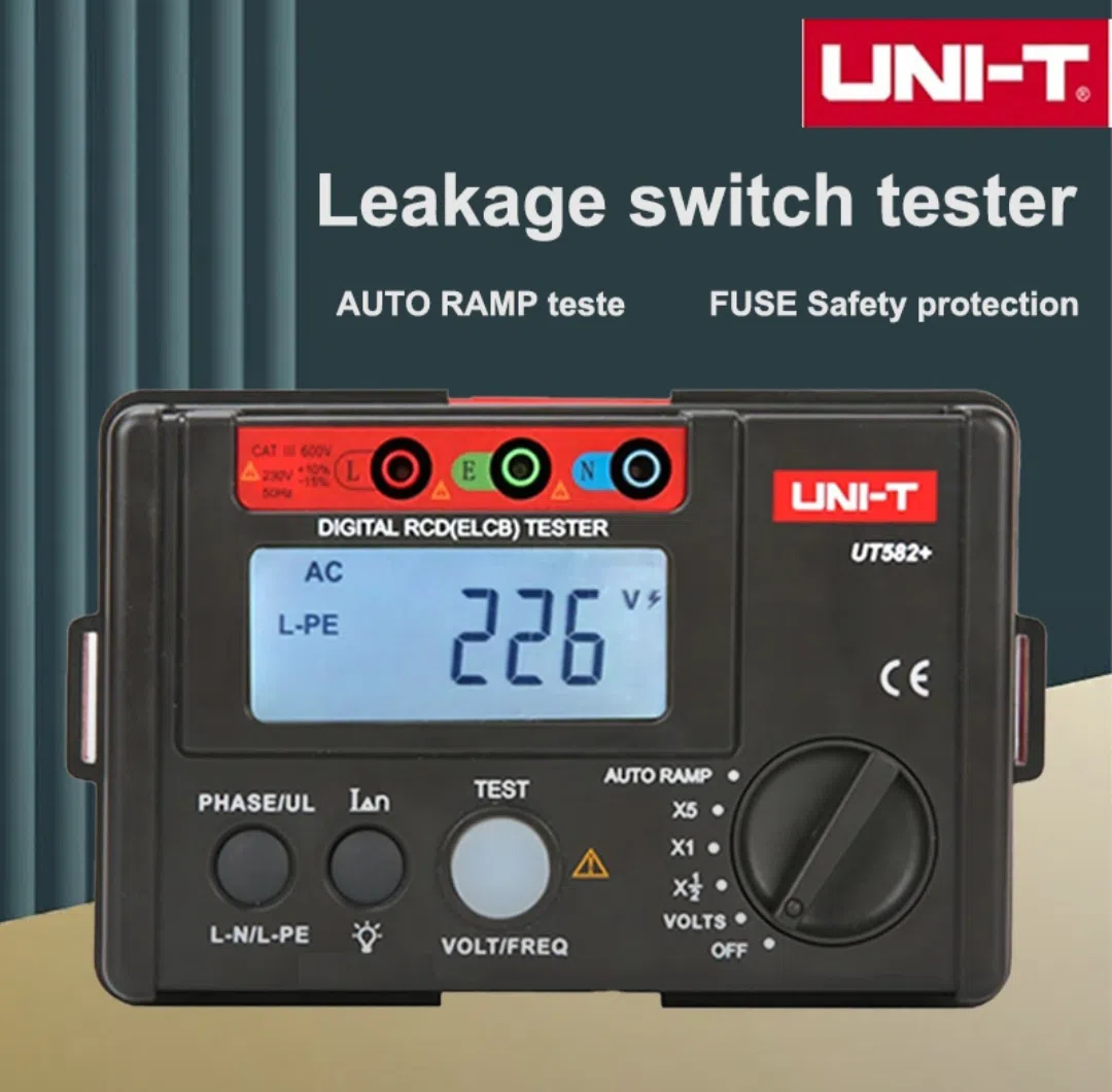 UNI-T UT582+ Rəqəmsal RCD/ELCB Test Cihazı — şəkil 1