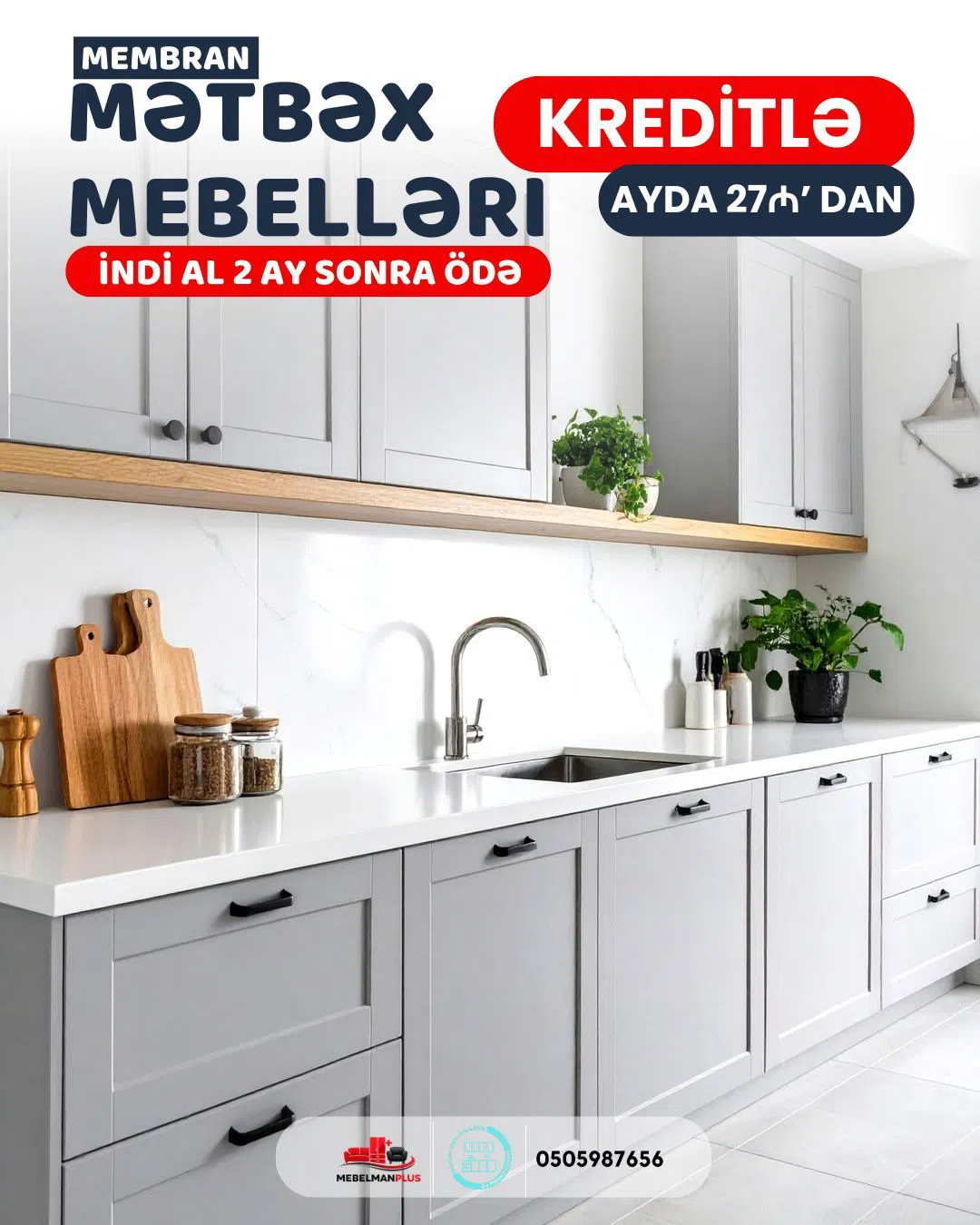 Membran mətbəx mebeli kreditlə