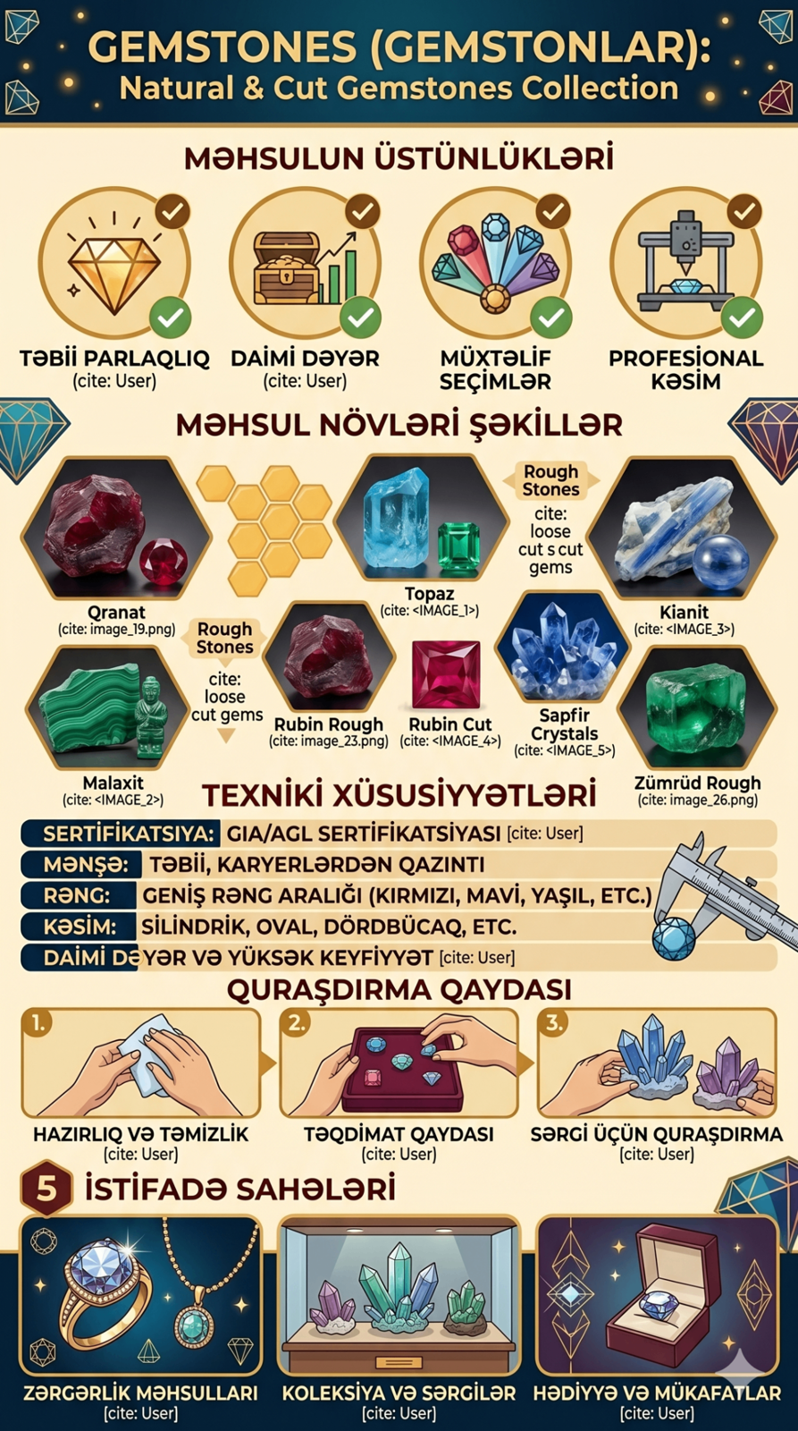 Təbii daşlar: qranat, topaz, malaxit, rubin, kianit, sapfir — şəkil 2