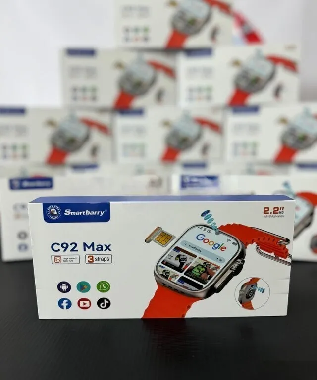 Smartberry C92 Max ağıllı saat - Narıncı Qara, 2.2", 6GB/64GB