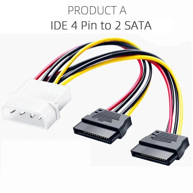 IDE Molex 4 pin to 2 x SATA power cable — şəkil 2