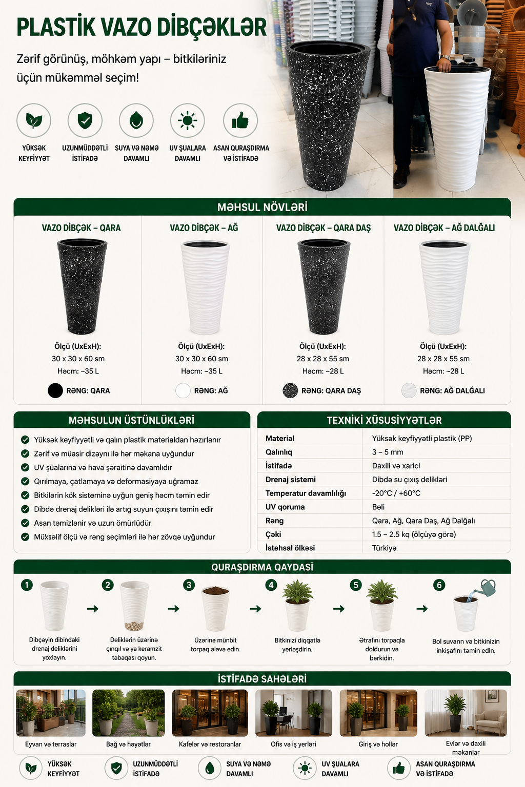 Plastik vazo dibçəklər — şəkil 2