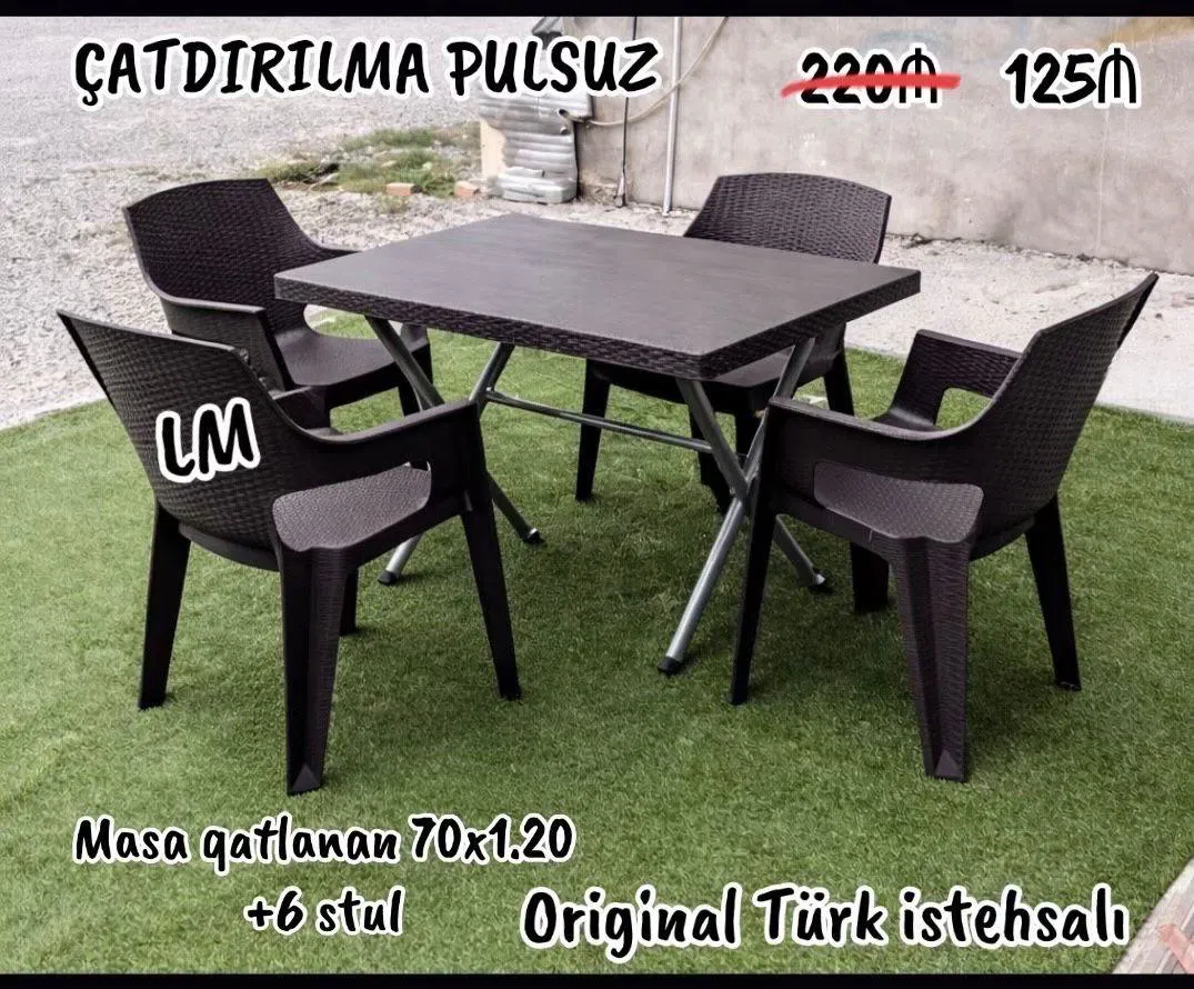 Plastic table and chair set - Tenderyard