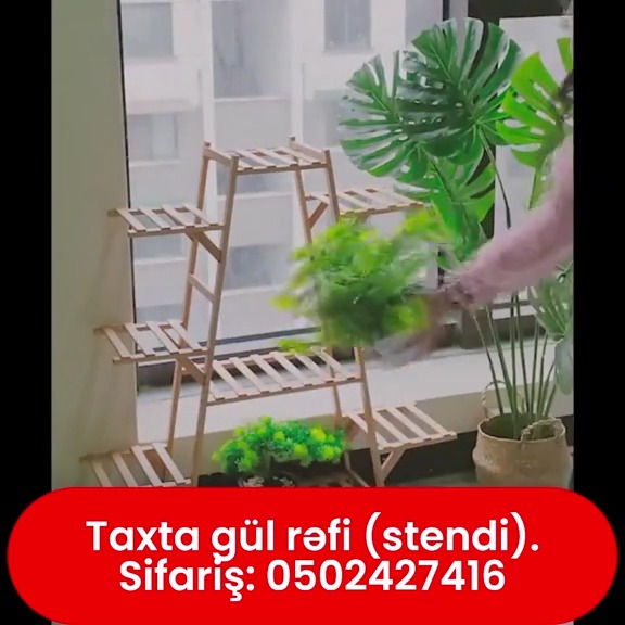 Taxta gül rəfi / Çiçək dibçəyi stendi - Tenderyard