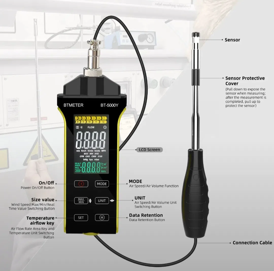 Anemometr BTMETER BT-5000Y — şəkil 3