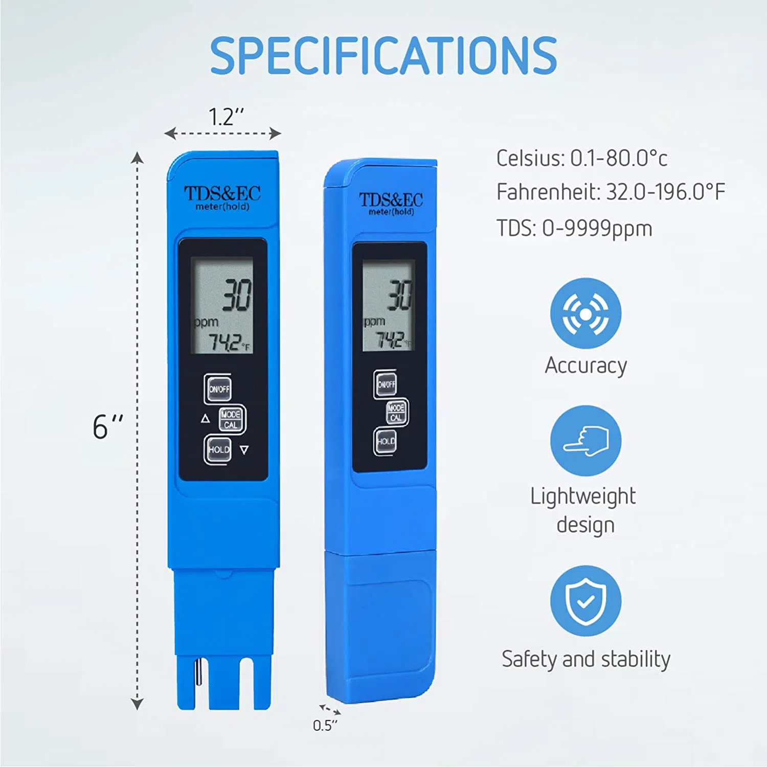 Digital TDS & EC Meter Tester Thermometer Pen — şəkil 17