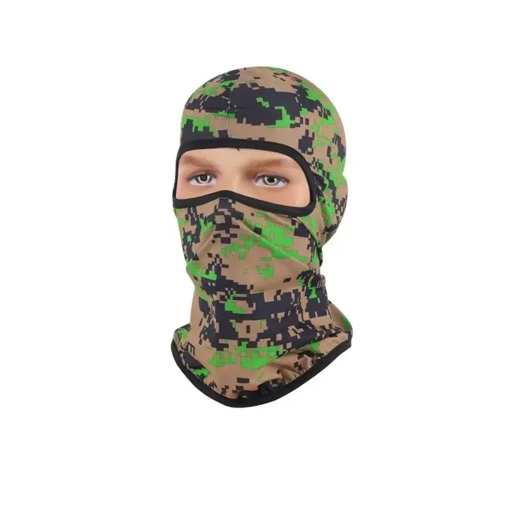 Kamo printli balaklava maska, bej-yaşıl-qara - Tenderyard