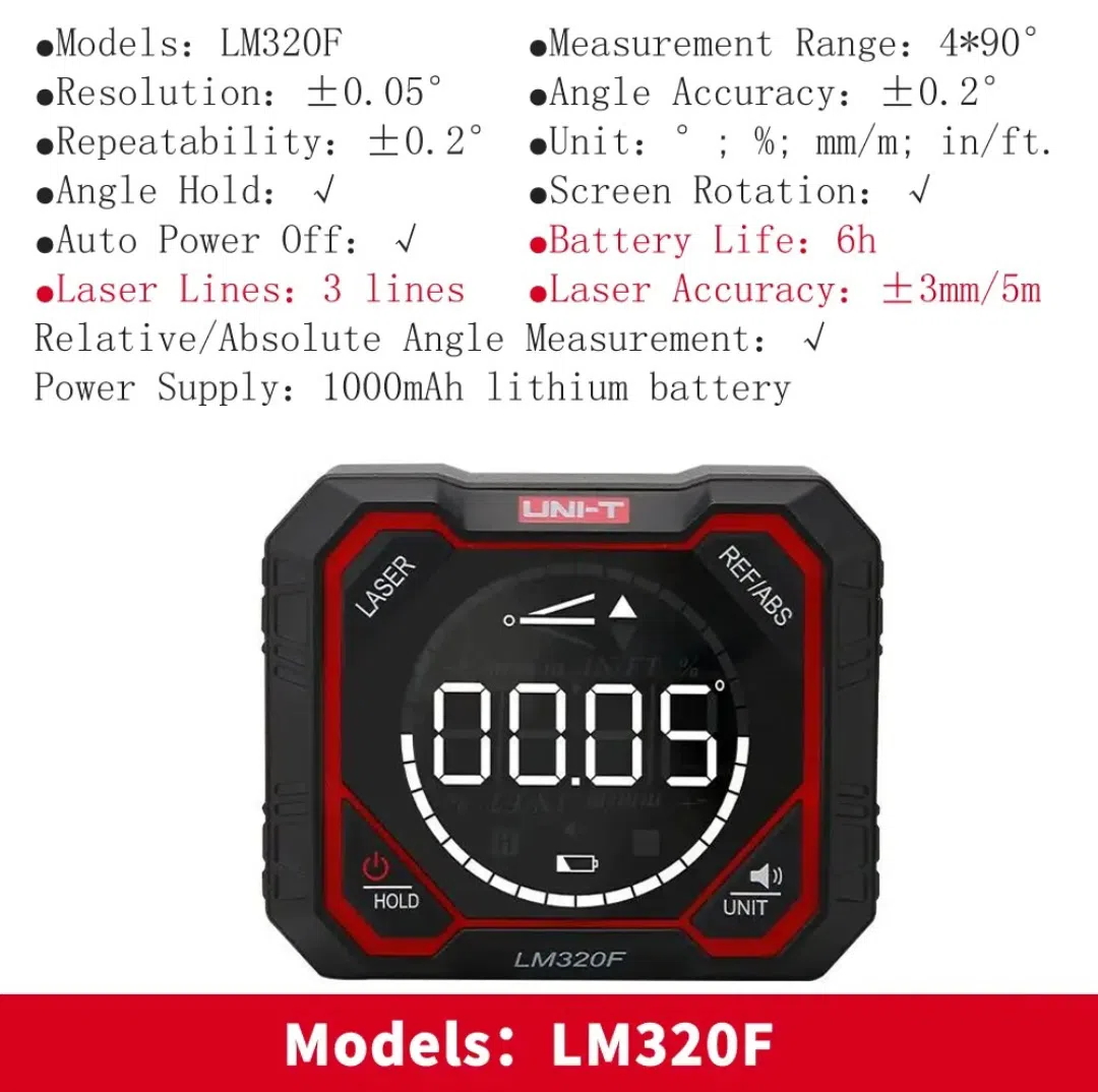 Rəqəmsal inklinometr UNI-T LM 320E