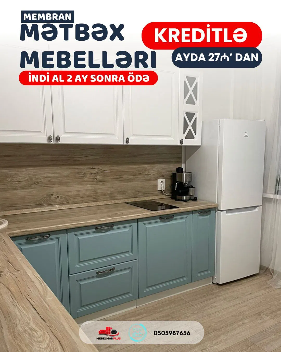Membran mətbəx mebeli kreditlə — şəkil 7