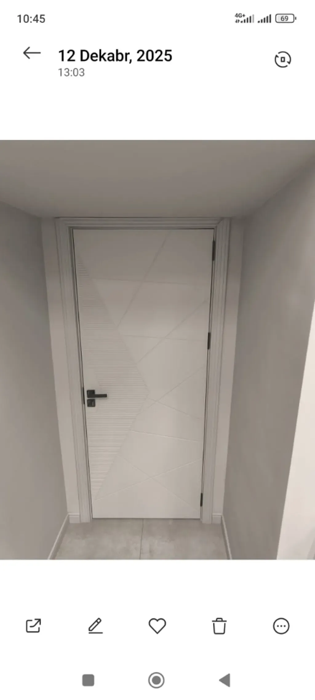 Ağ rəngli daxili qapı – modern dizayn - Rəng: mat ağ — şəkil 1
