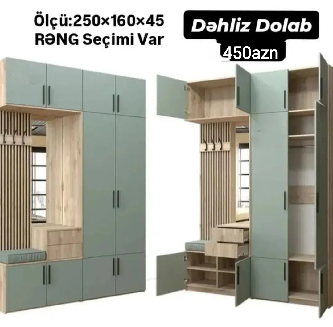 2 qapılı dolab
