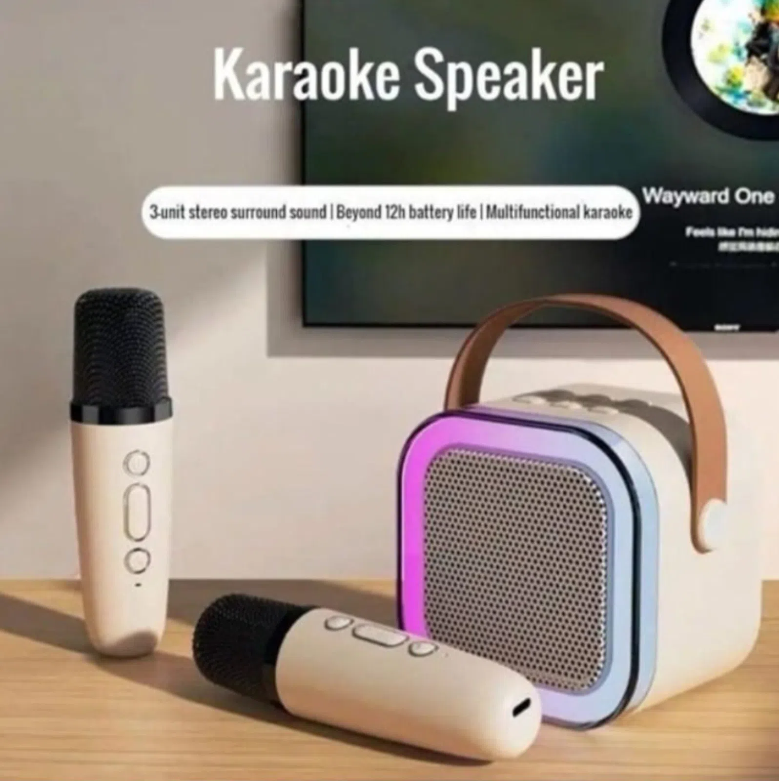 Portativ Karaoke Dinamiki və Mikrofon Dəsti — şəkil 1