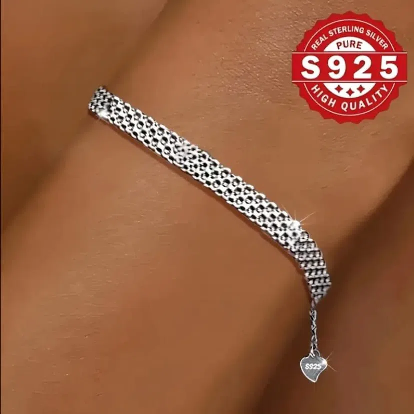 925 Əyar Gümüş Ürək Asqılı Bilərzik