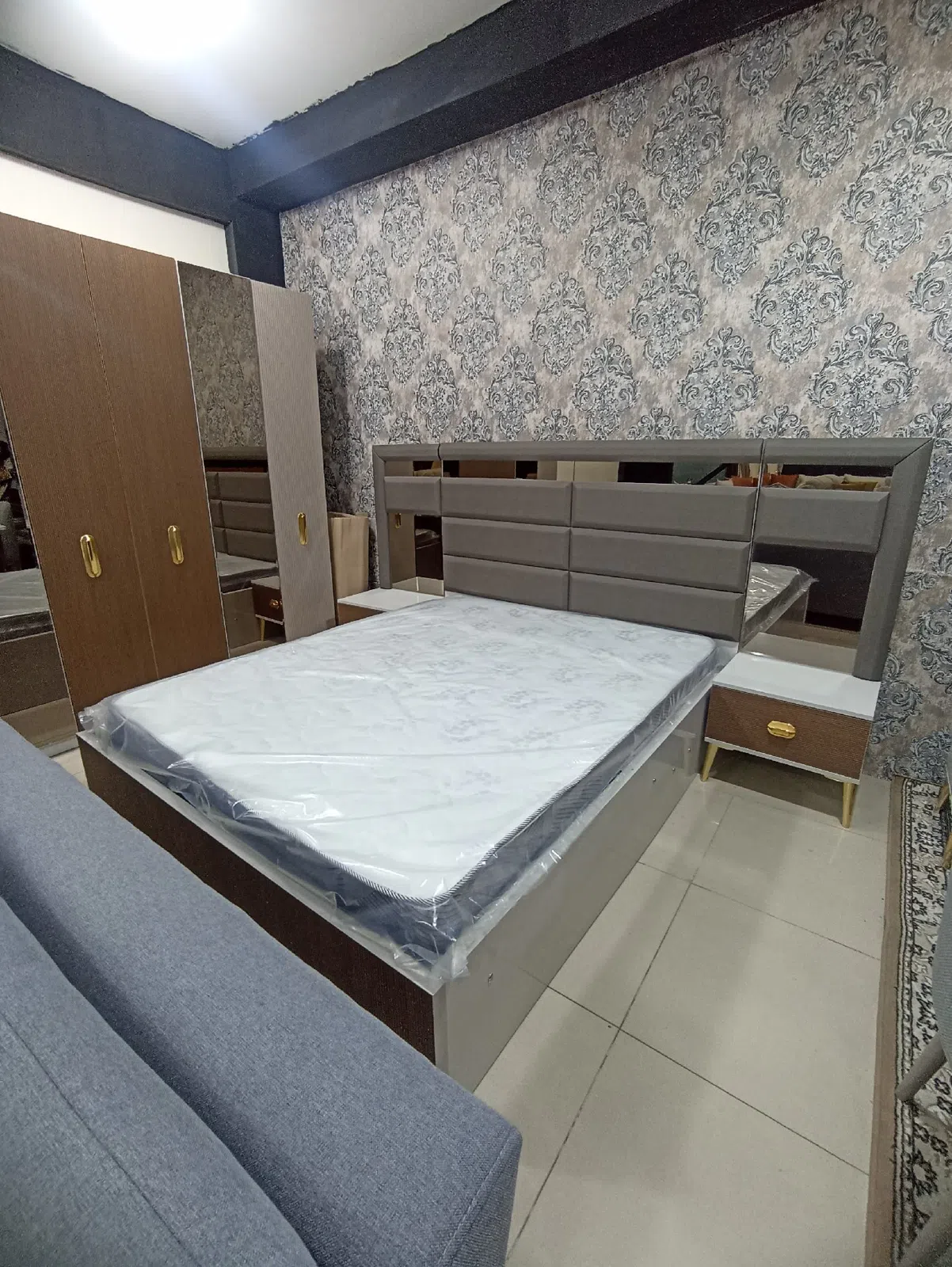 MDF material yataq otağı dəsti, Qəhvəyi rəng — şəkil 1