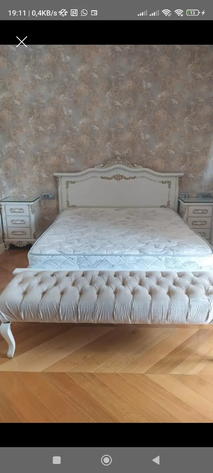 Wooden bedroom set, White color - Tenderyard