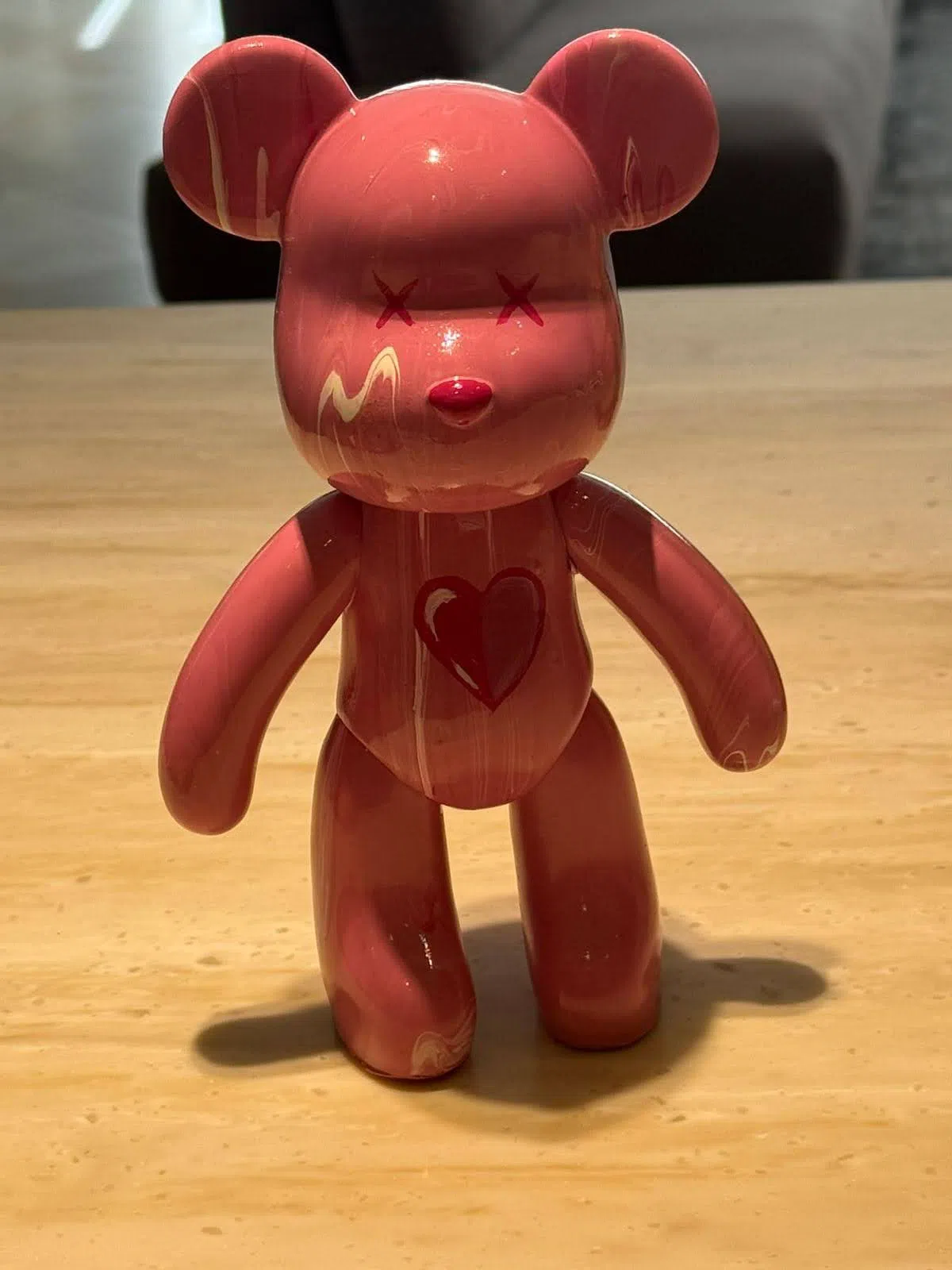 Pink decorative bear figurine - Tenderyard