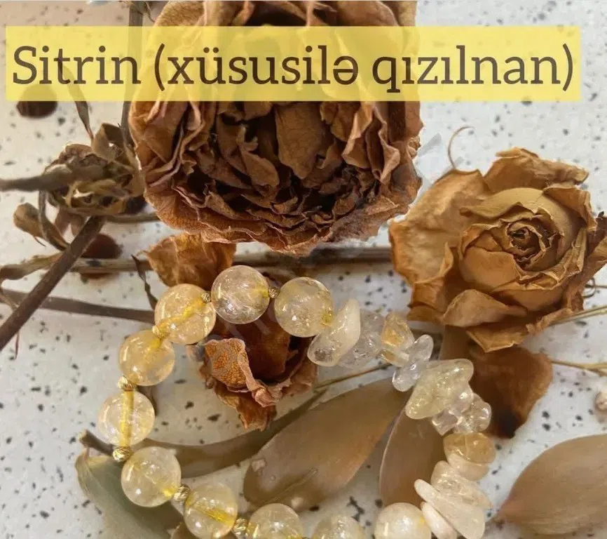 Sitrin Daşlı Bilərzik (Qızılı Detallarla) - Tenderyard