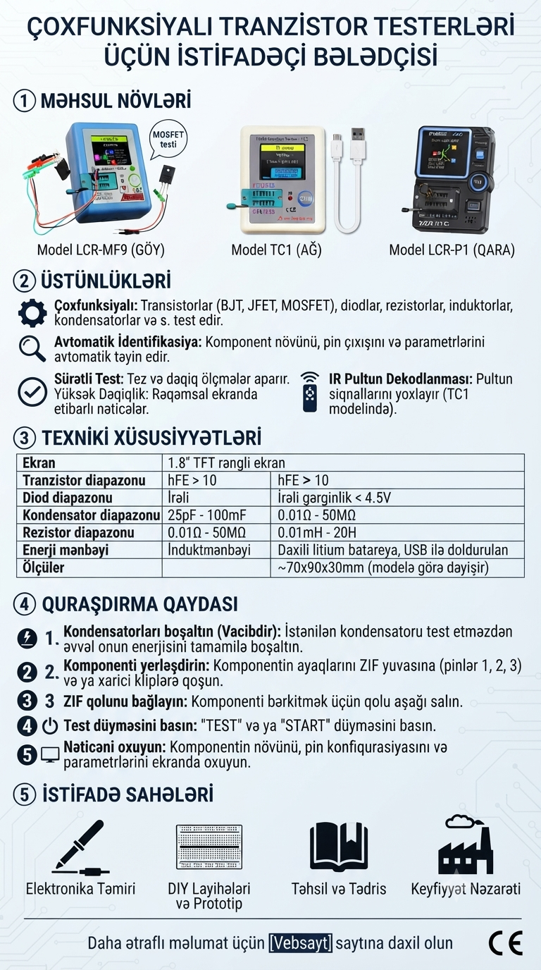Tranzistor testeri, elektron komponent ölçü cihazı — şəkil 3