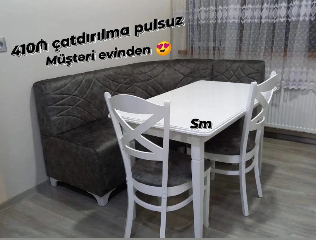 Table and chair set, White color - Tenderyard