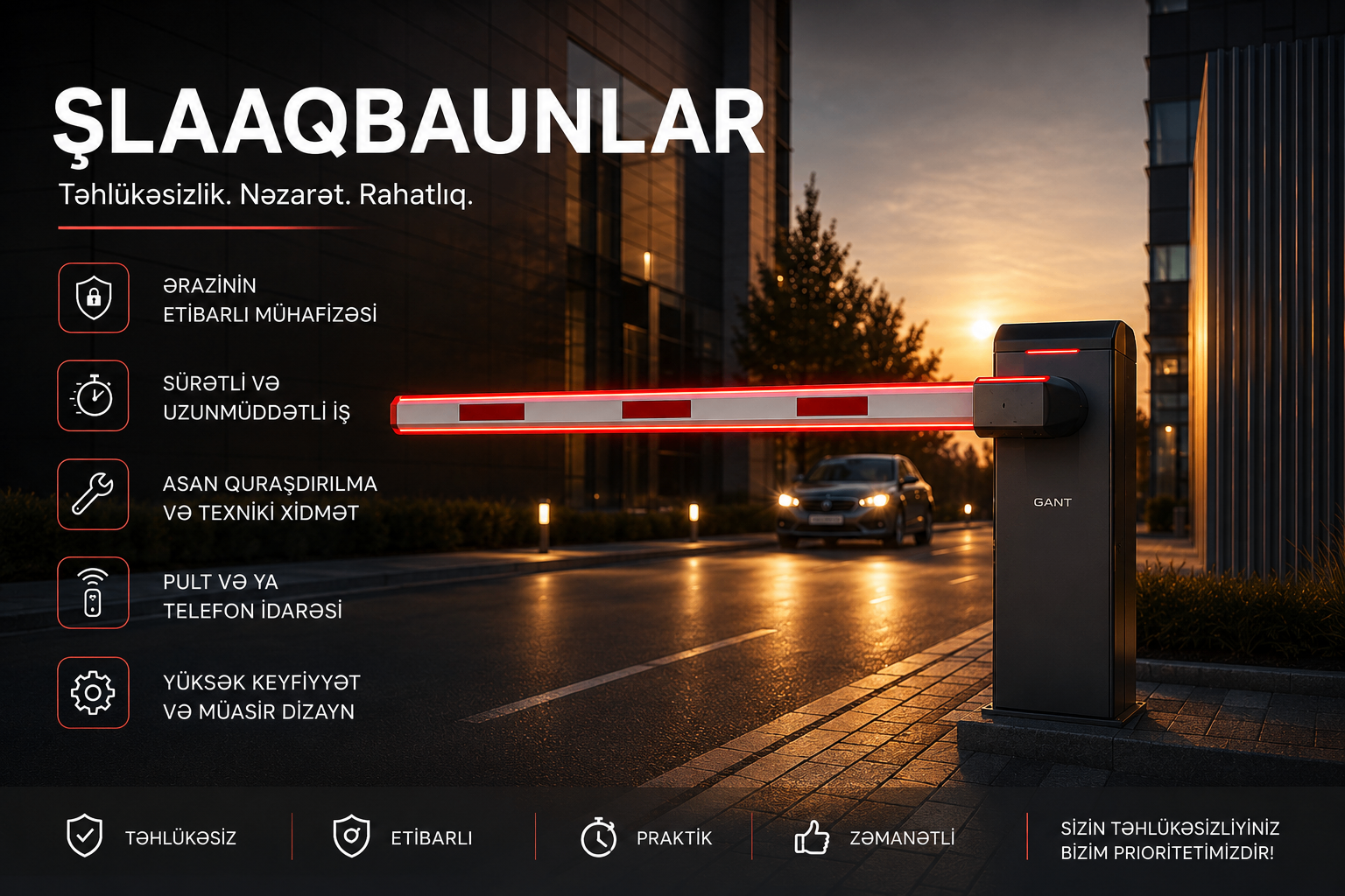 Automatic barrier gate system, 6 meters, IP56 - Tenderyard