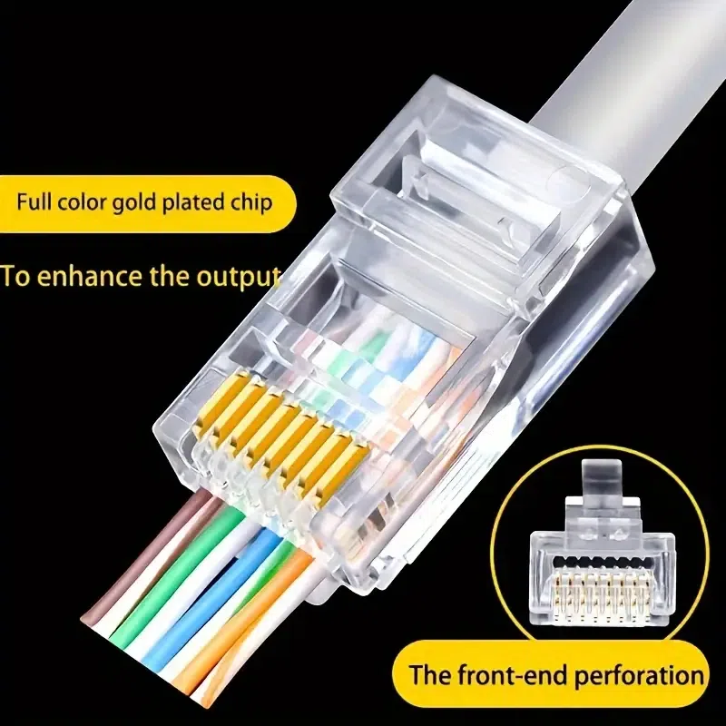 100 ədəd RJ45 Cat6 Keçidli Konnektor — şəkil 14