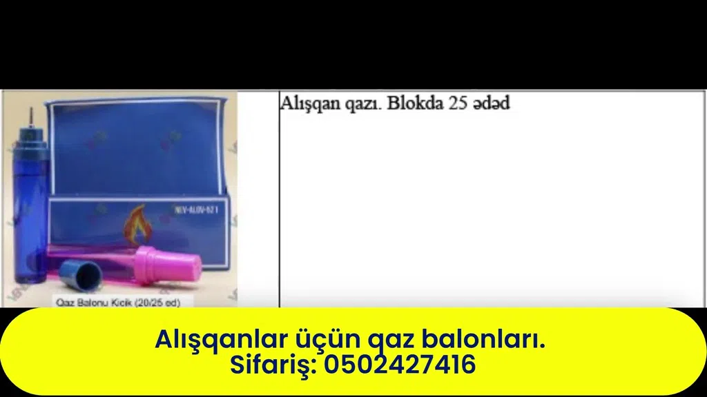 Alışqanlar üçün butan qazı doldurma balonu - Tenderyard