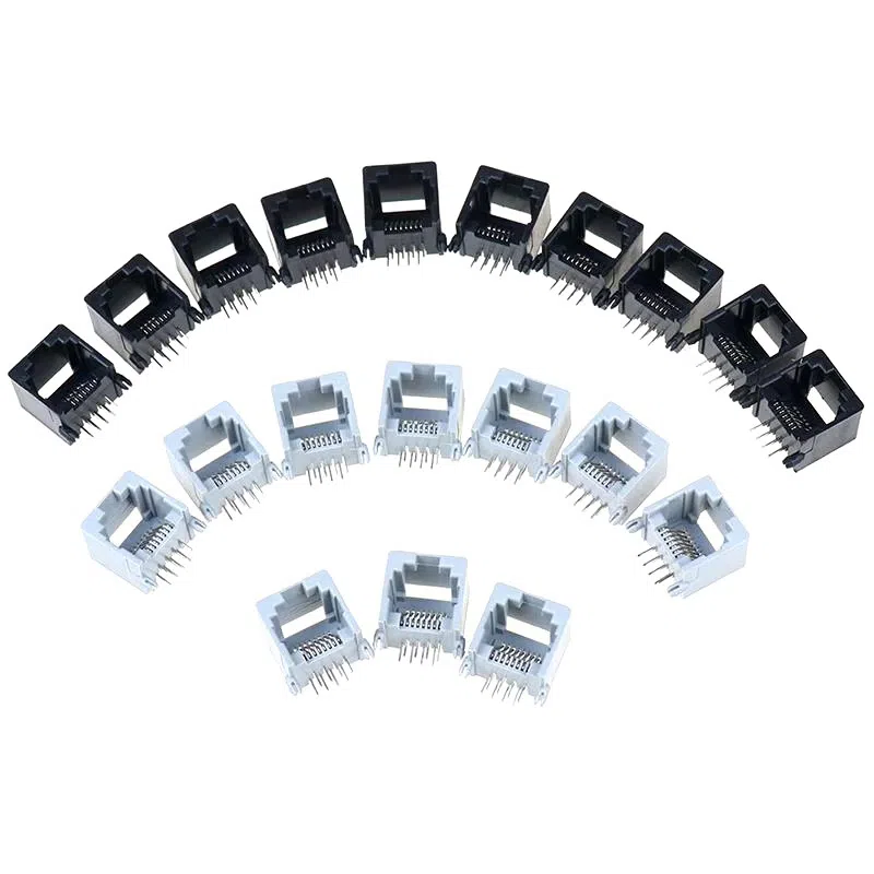 RJ45 8P8C Computer Internet Network PCB Connector Black/Gray — şəkil 5
