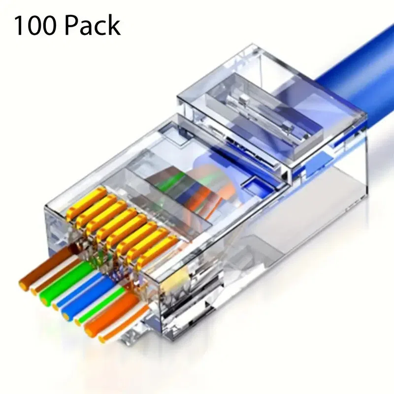 100 ədəd RJ45 Cat6 Keçidli Konnektor — şəkil 6