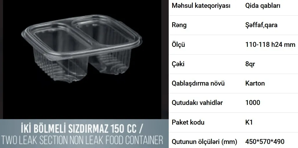 Sızdırmaz plastik qablar — şəkil 2