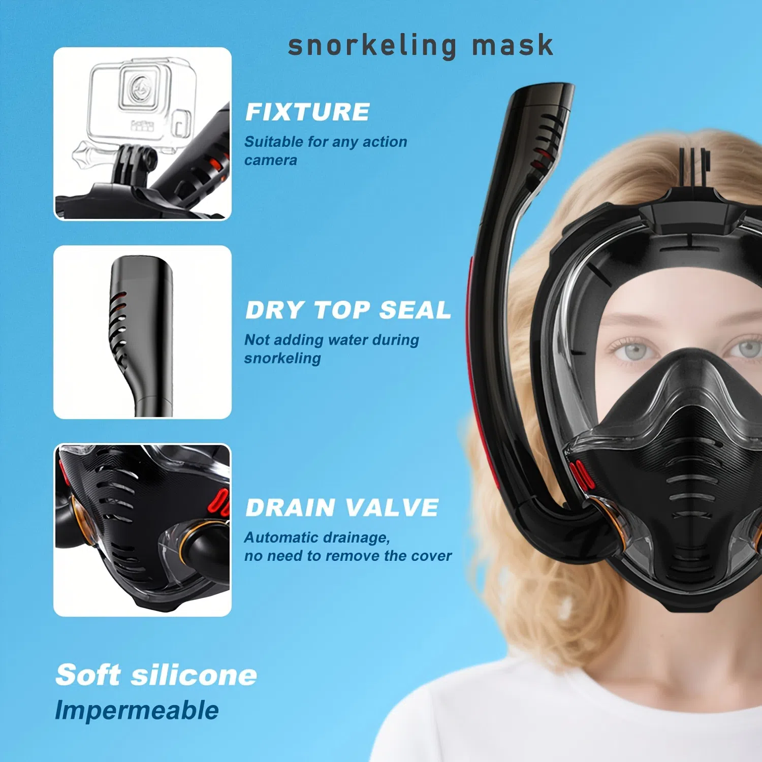 Dalğıc üçün snorkel maskası — şəkil 16