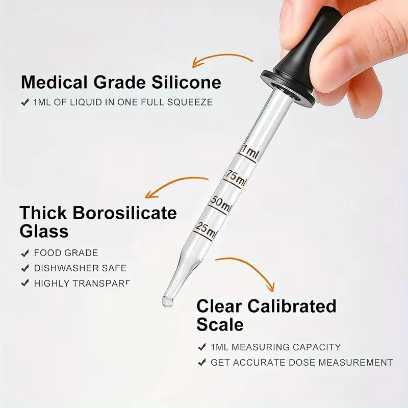 Qapaqlı 1 ml şüşə pipetlər (damcıladıcılar) - Tenderyard