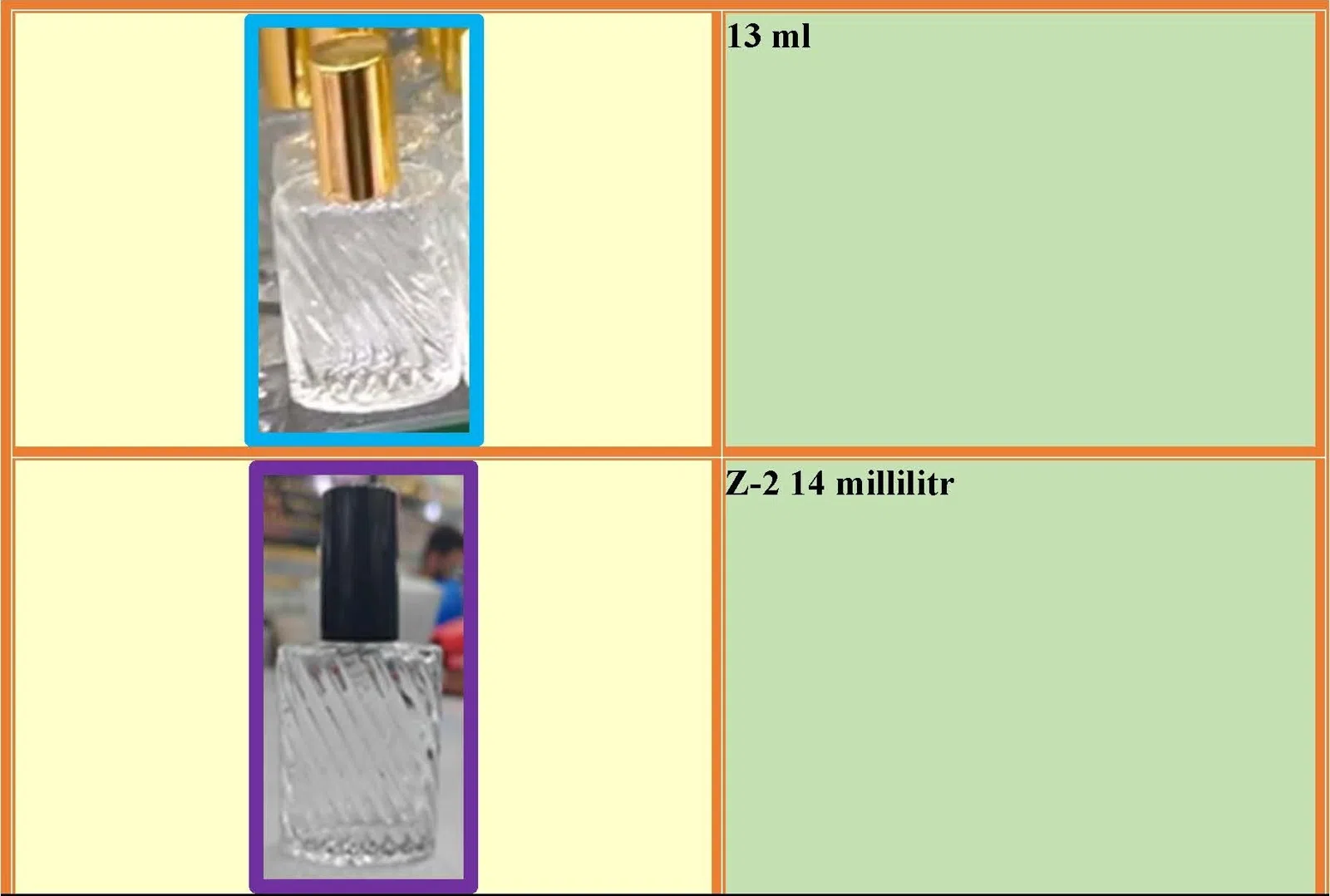 6, 8, 13, 14 milliqram tutumlu ətir flakonları — şəkil 4