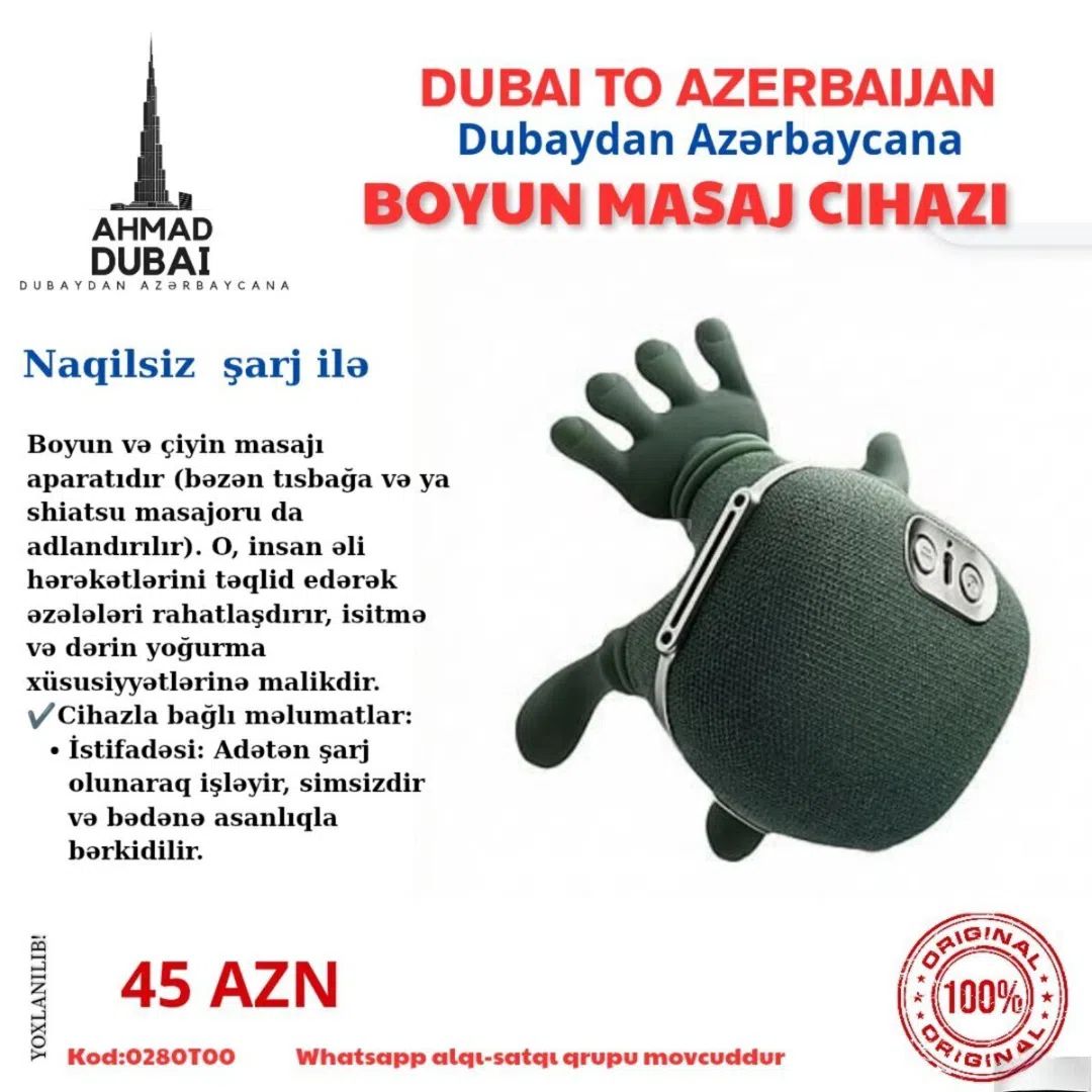 Boyun və çiyin üçün shiatsu masaj aparatı — şəkil 1