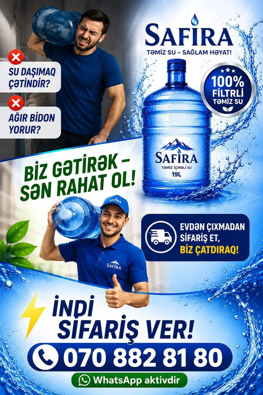 Safira Su - 19 L Təbii Mənbə Suyu — şəkil 8