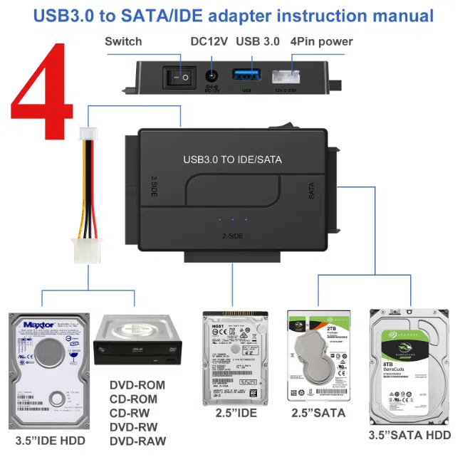 USB 3.0 to SATA HDD/SDD Adapters, Cables & Connectors — şəkil 17