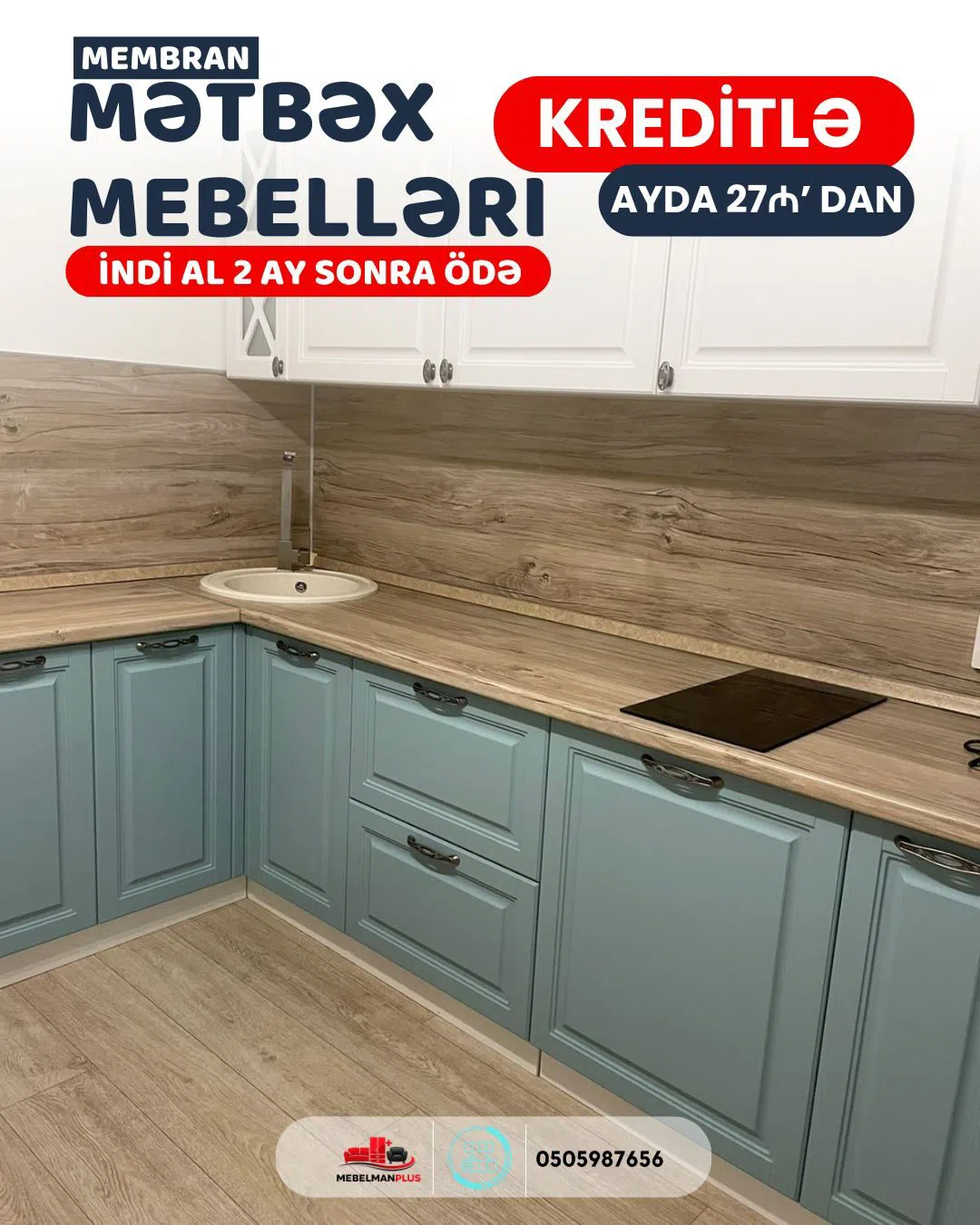 Membran mətbəx mebeli kreditlə — şəkil 4