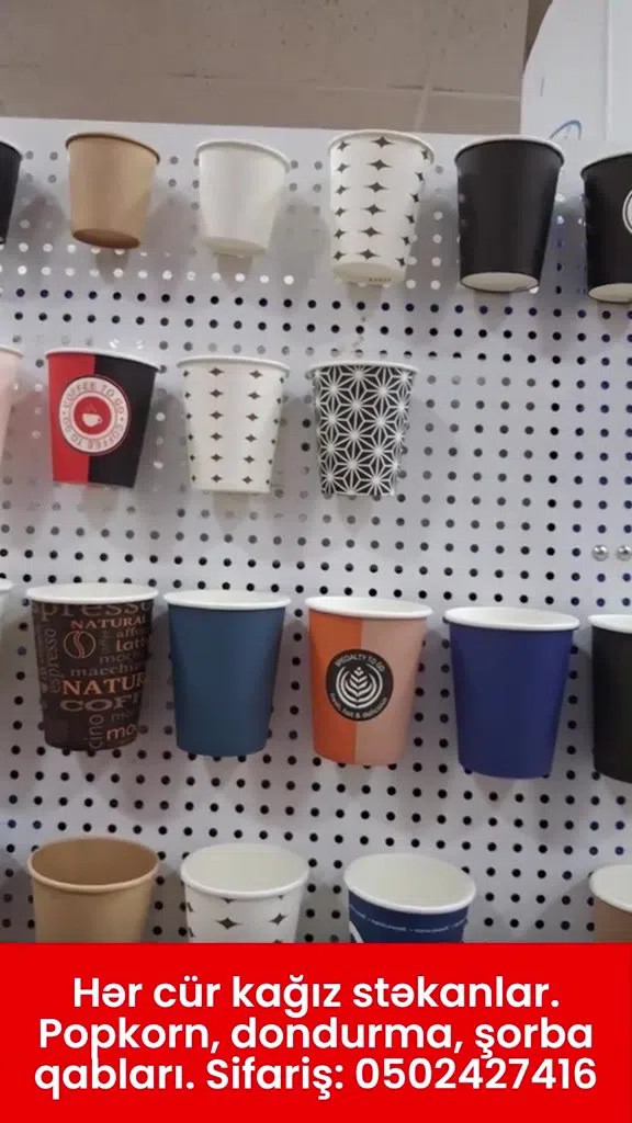 Kağız stəkanlar, popkorn, dondurma və şorba qabları — şəkil 15