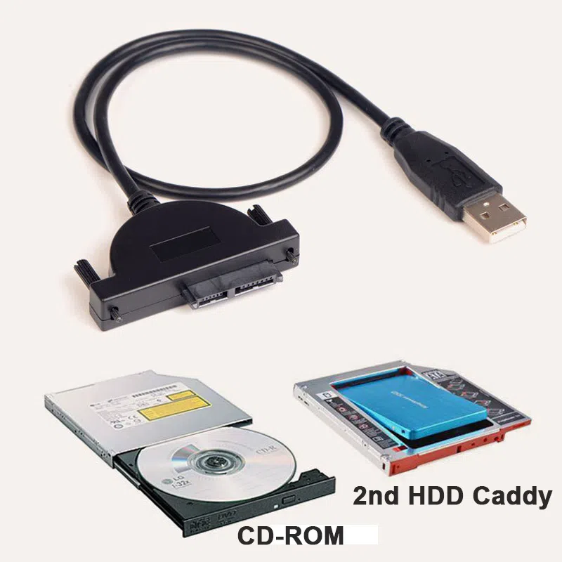 USB 2.0 Laptop CD/DVD ROM Converter Cable — şəkil 2
