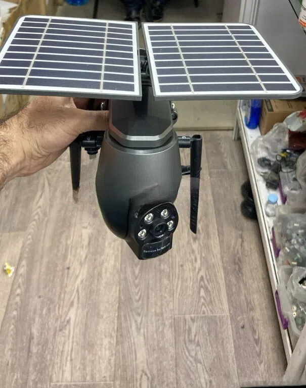 4G Solar PTZ Kamera, 8MP 4K, İki Kamera, Simsiz